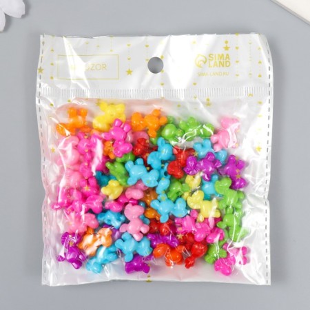 Beads for creativity plastic "Bright horses" set 60 pcs 1.5x1.5x0.6 cm-5