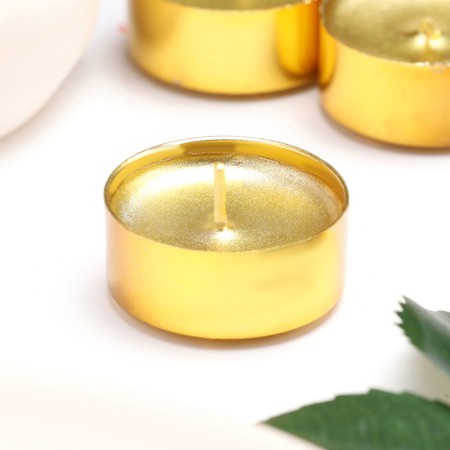 Set of candles in the sleeve "Circle", 12 pcs, metallic, gold-5