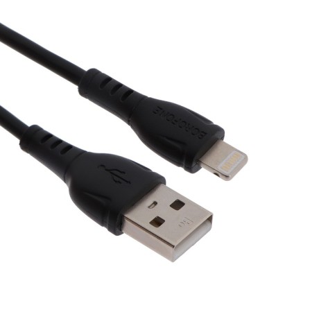 Cable Borofone BX51, Lightning - USB, 2.4 A, 1 m, PVC braid, black-1