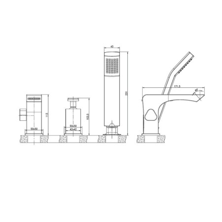 Lemark Contest LM5845CW bath mixer, on board the bath, built -in, chromium color, white-2