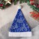New Year's cap "snowy forest" 30x37 cm, blue