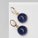 Earms Emal "Art" crescent, blue color in gold