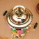 Set "Flowers in Gold", Acramus, 3 objects, a samovar 3 l, a teapot 0.7 l, tray