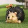 Garden figure "Hedgehog with mushrooms" 17x23x18cm