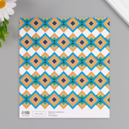 Scrapbooking paper "Mosaic" density 180 grams set 10 pcs 15.5x17 cm-2