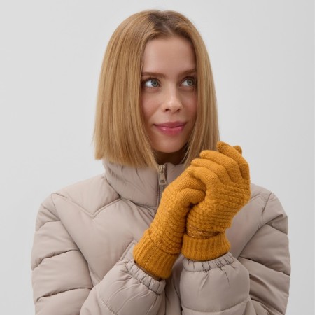 Women's gloves minku 21 cm mustard