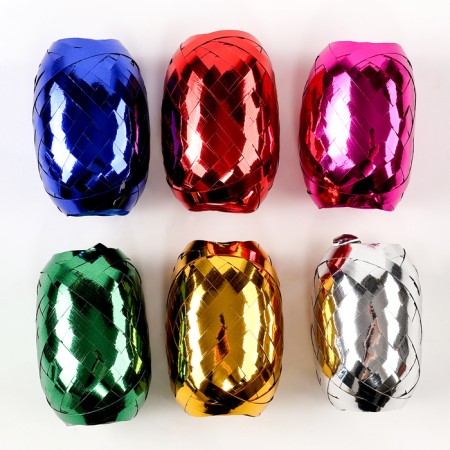 A set of decorative shining ribbons, length 10 m, color mix, set 6 pcs.