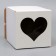 Box for a cake with a window, "heart", white, 26 x 26 x 30 cm
