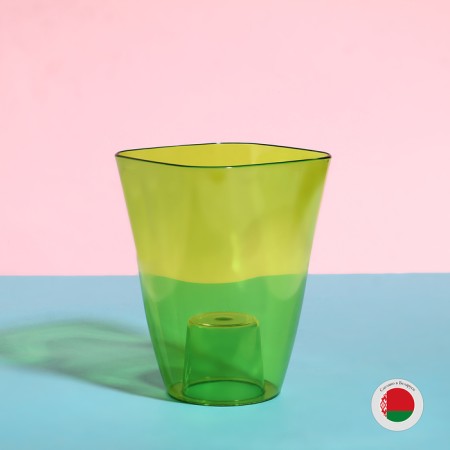 Pot for orchids, 1.5 l, 13 × 17 cm, plastic, transparent green-3