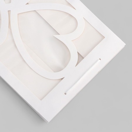 Gift package with a curly window, 25 x 18 x 35 cm, white-1