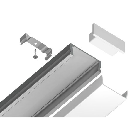 Profile aluminum overhead ambrella Illumination alum Profile, GP1700al, 2000x6x15.5 mm, silver color, matte divet-2