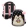 Frame backpack, 35x26x13, pusheen, black/pink, for girls