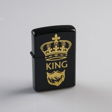 Gasoline lighter "King" in a gift box, black