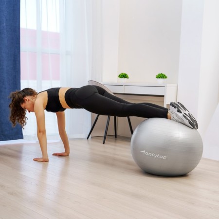 Fitball ONLYTOP, D = 75 cm, 1000 g, anti -wings, color gray-6