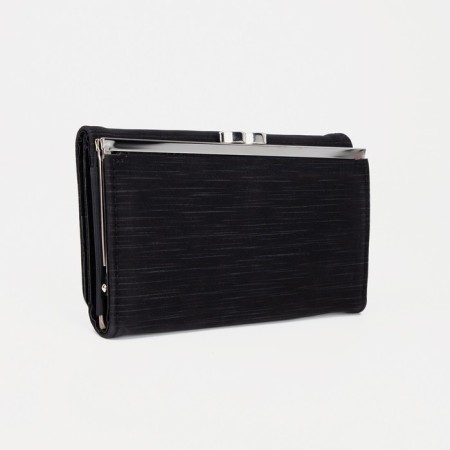 Women's wallet on a magnet, black color-1