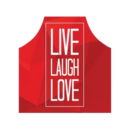 Apron kitchen with a photo print "Live.laugh.love", adjustable, size OS-2