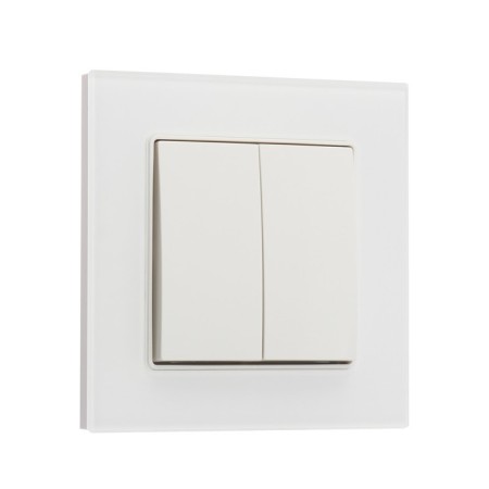 TOT GLOSSY GLASS, 10 A, 2 keys, hidden, glass, white-1