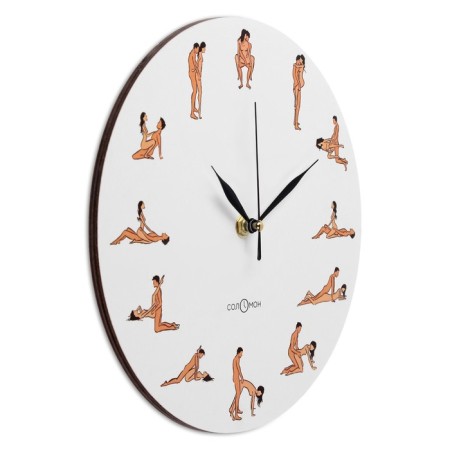 Wall clock, series: interior, "Kamasutra", discrete move, D-23.5 cm-1