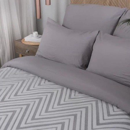 Blanket - chevron cover, size 150x200 cm, gray color