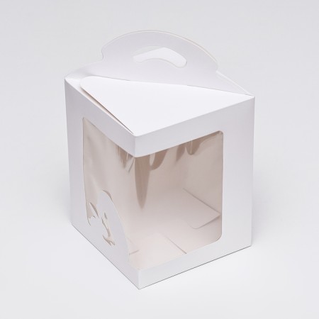 Folding box with a window, white, 18 x 18 x 23 cm-1