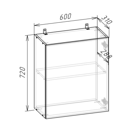 Cabinet of hinged Zara 600x310x720 Crafts White-7