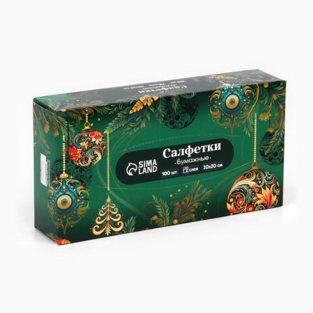 New Year's wipes Paper in the box “New Year! Winter fairy tale ", 100 pcs, two -layer-1