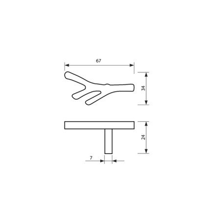 Handle button Cappio "branch", color old silver-7