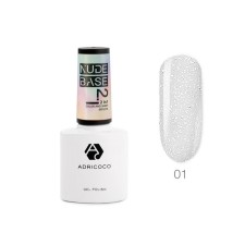 Reflective color base AdricoCo Nude Base 2 in 1, No. 01 NEGA, 8 ml