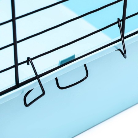 A cell for rabbits, guinea pigs "Pigger" No. 4 folding, 80 x 50 x 47 cm, turquoise-3
