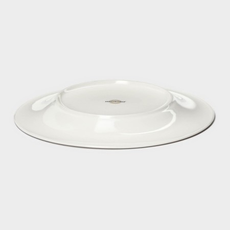 Porcelain dessert plate with a thickened edge Magistro la Perle, D = 21 cm, white color-2