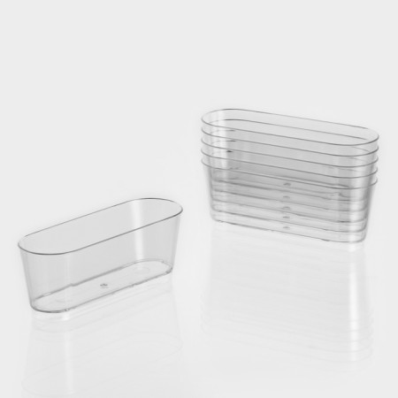 Kremanka plastic disposable oval "lemoncello", 100 ml, transparent color-8