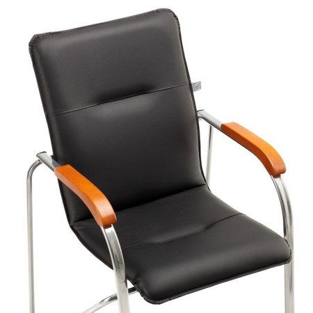 Samba eco -leather chair black, chrome paint-5