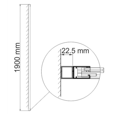 Expande Profile Wasserkraft D250, for showers, 1900 mm, aluminum, chromium-1