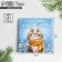 Postcard Congratulatory Mini "Happy New Year", cat, 7 x 7 cm, New Year