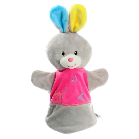 Toy on the hand "Bunny", color gray color