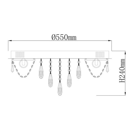 Isolda chandelier, size 55x24x55 cm, 360W 6xled IP 20-3