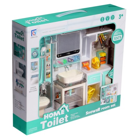 A set of furniture for dolls "Bathroom": bathroom, sink, dressing room-20