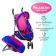 Stroller for dolls, with carrying, three -wheeled, metal frame