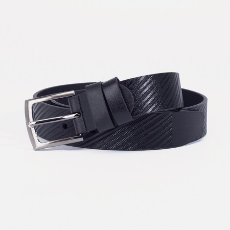 Belt, width 3 cm, screw, buckle metal, black color