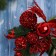 Decor "Winter Dreams" Red Balls Leaves of the branch, 16 cm