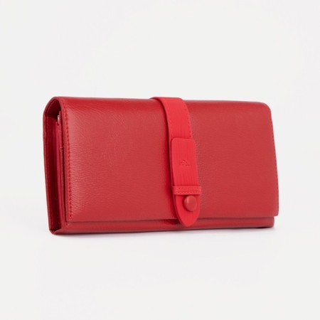 Women's wallet on magnets, red color