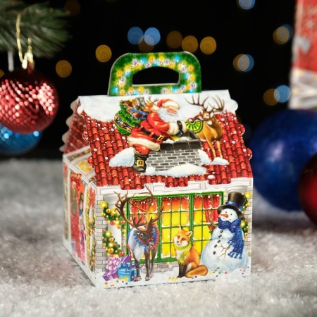 Gift box "Small house" Santa ", 12 x 12 x 16.8 cm