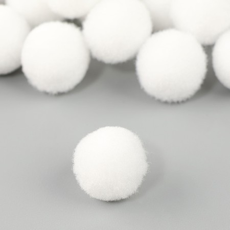 A set of textile details for the decor "bombs" 100 pcs. set, size 1 pc. 1.2 cm, white color-3