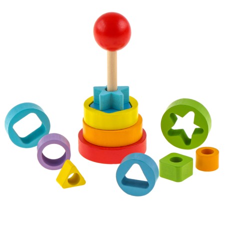 Children's developing pyramid "Figures" 14 × 6.2 × 6.2 cm, according to the Montessori method-3