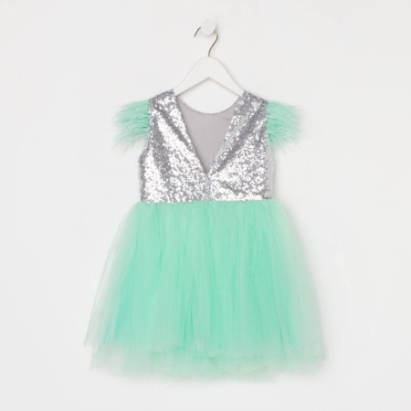 Dress children's elegant with sequins KAFTAN, p. 30 (98-104), green-13