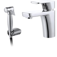Смеситель для раковины D&K Berlin Freie DA1432601, однорычажный, гигиенический душ, хром