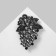 Brooch "Grapes" fluffy bunch, gray color