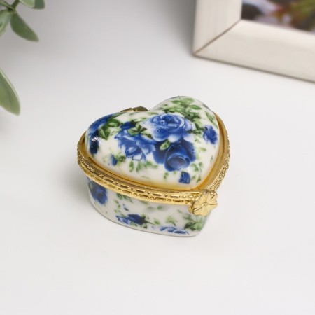 Coramics Coramics Heart "Blue Roses" 4,2x4.7x3 cm