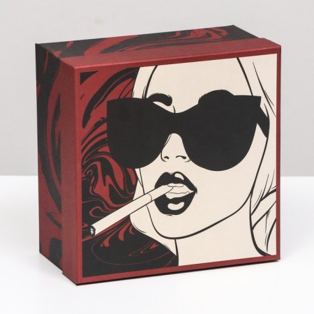 Gift box "Cool lady", square, 19 x 19 x 12 cm