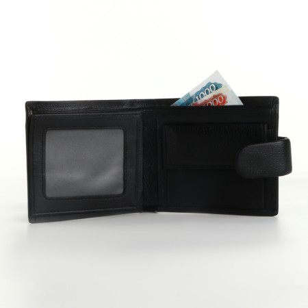 Male purse on the button, black color-4